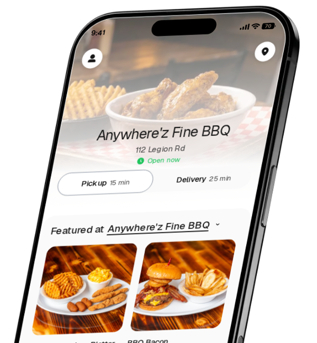 Anywhere'z Fine BBQ app preview